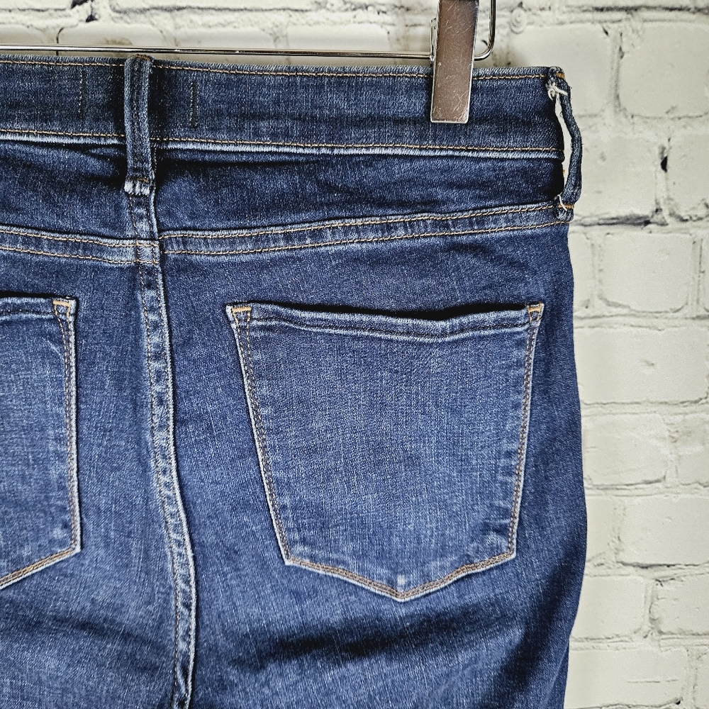 ABERCROMBIE & FITCH | Simone high rise ankle tuxedo stripe detail frayed jeans - Picture 1 of 9